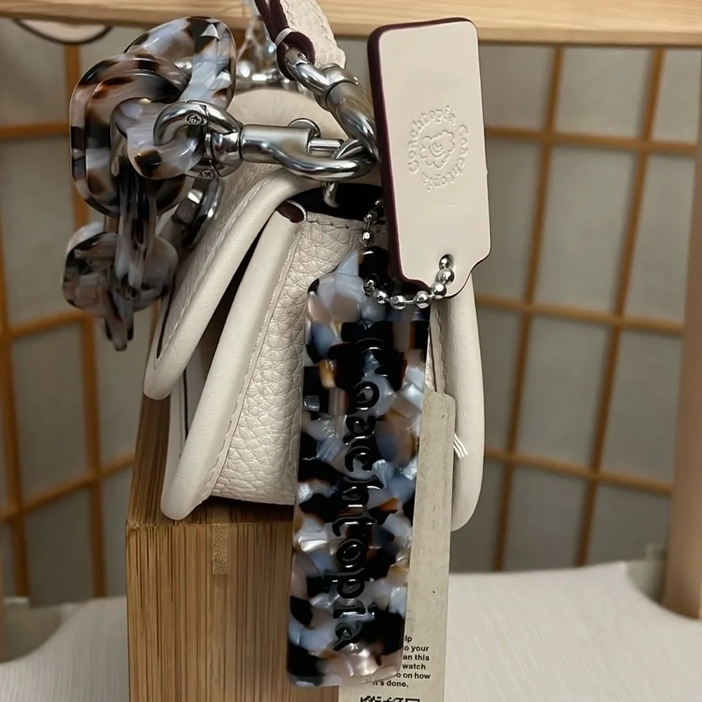 Coach Micro Wavy Dinky Bag In Coachtopia Leather / Cloud NWT - Picture 9 of 17